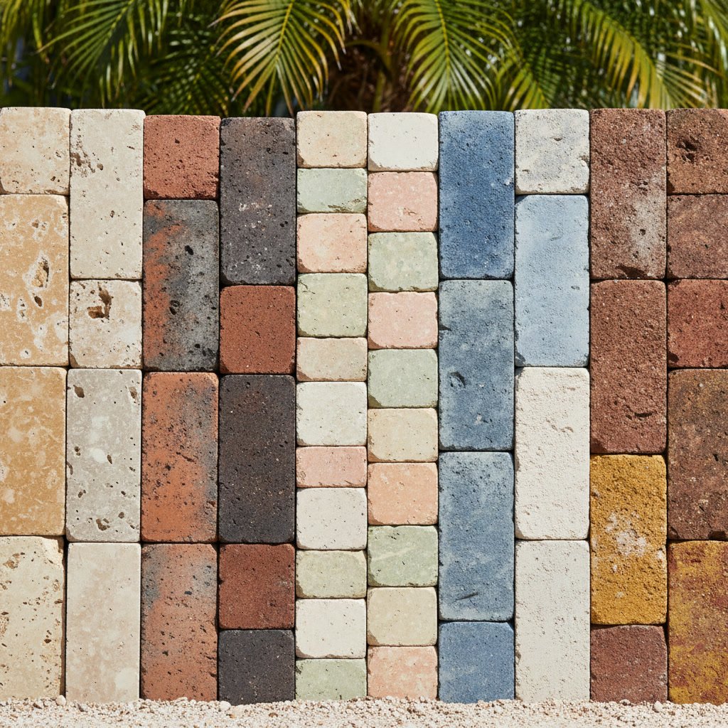 interlocking block retaining wall with decorative finish in Palm Beach Gardens residential property