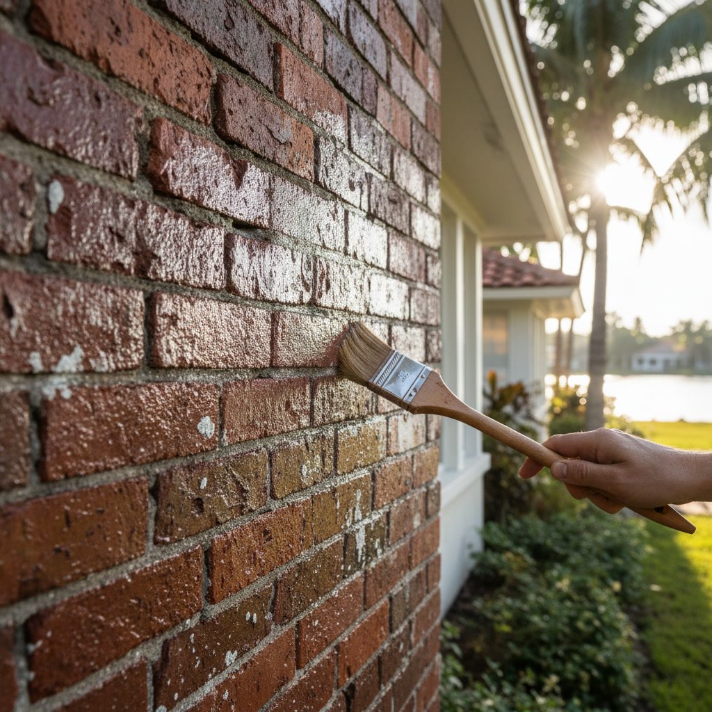 Restored historic brick home facade in Lake Worth showing expert repointing work