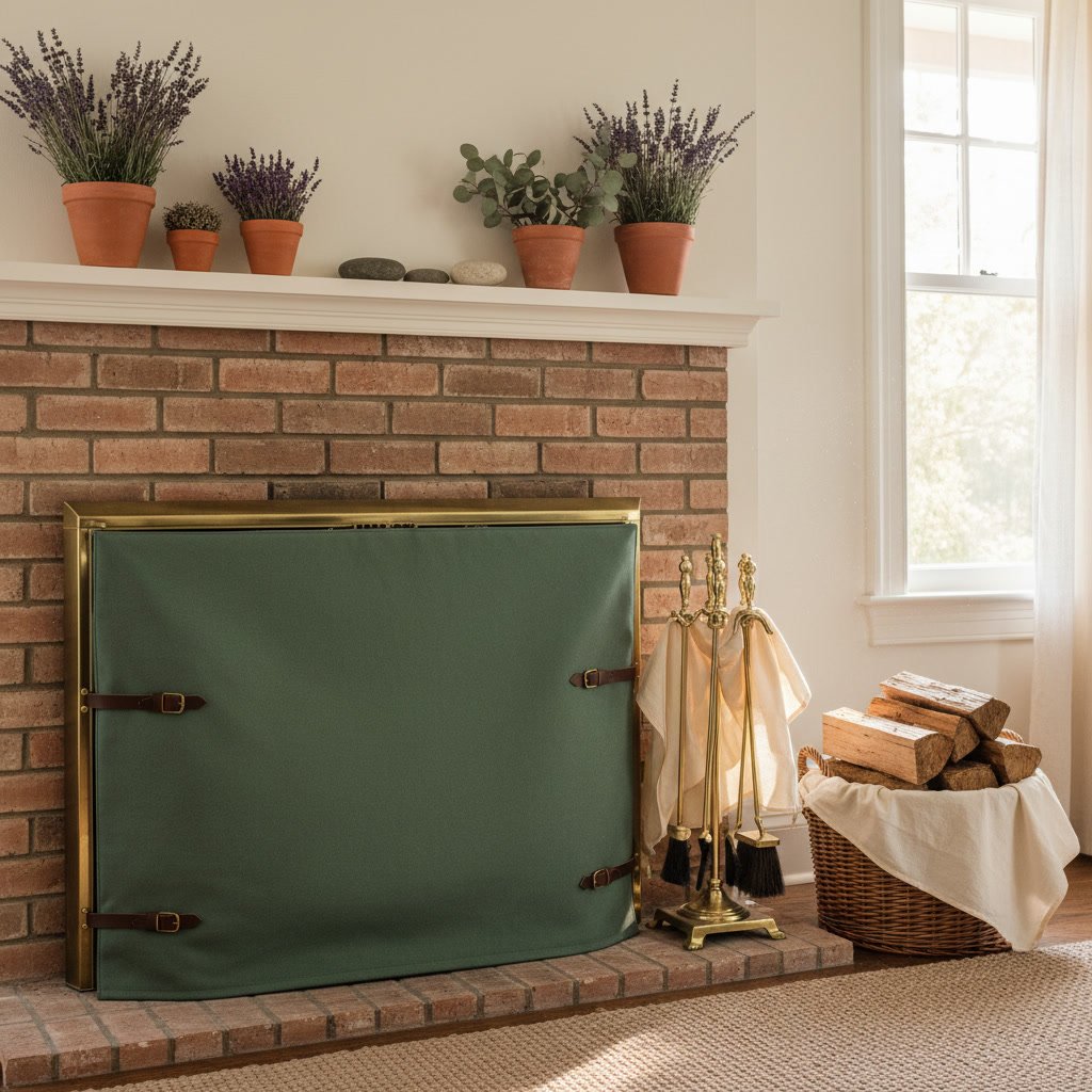 Well-maintained brick fireplace ready for safe winter use